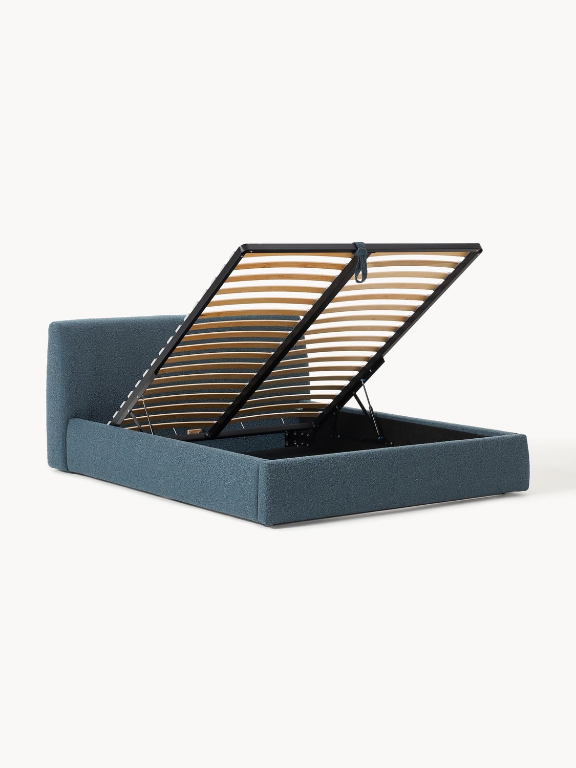 Rovello Upholstered Bouclé Bed with Storage Space