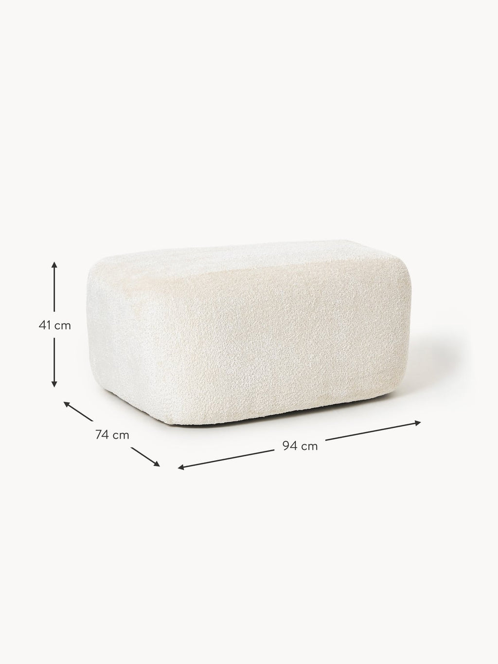 Bellara Large Teddy Bouclé Ottoman