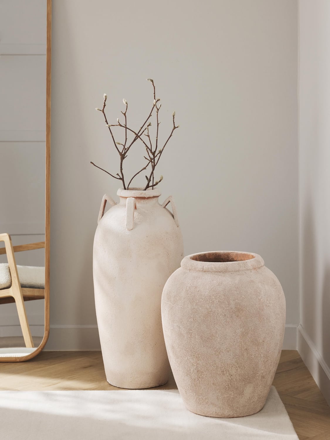 Argegno Floor Vase with Sand Finish, H 70 cm
