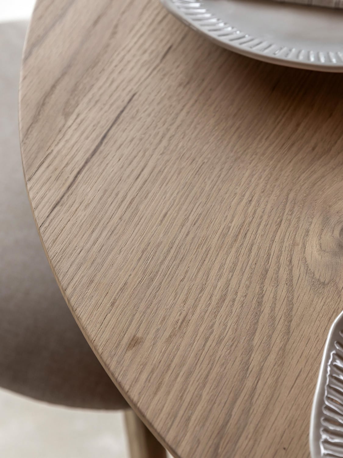 Palanzo Round Oak Wood Dining Table, Ø 110 cm