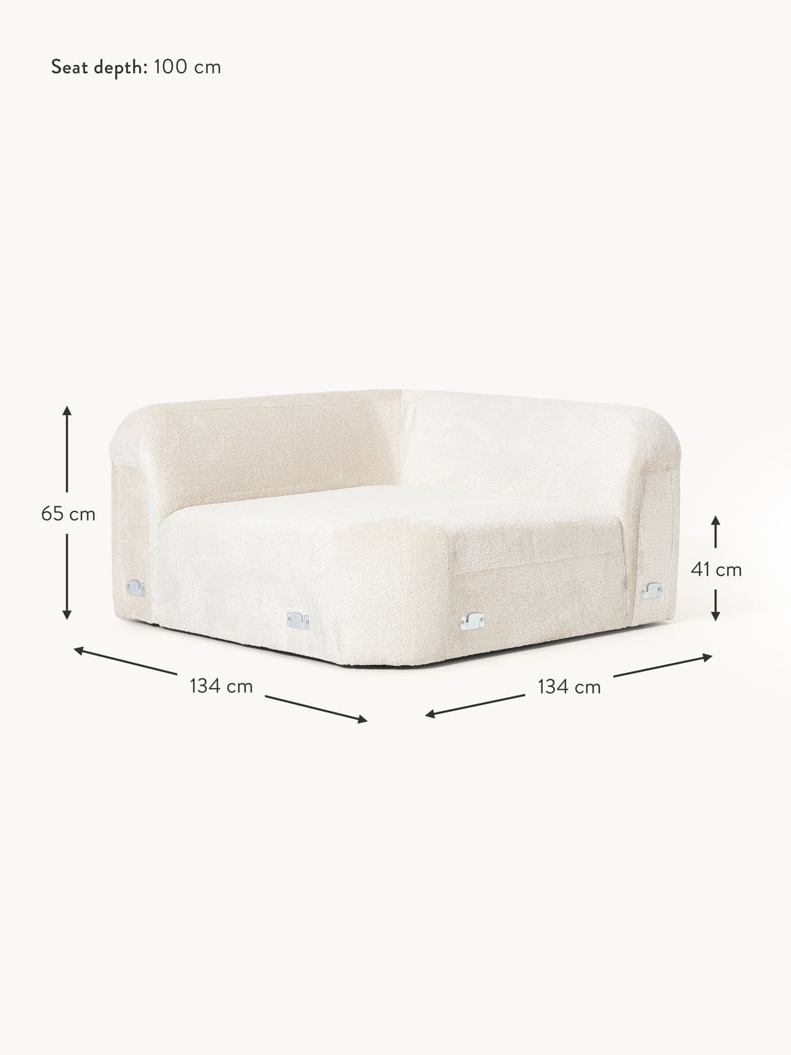 Bellara Round Teddy Bouclé Corner Module