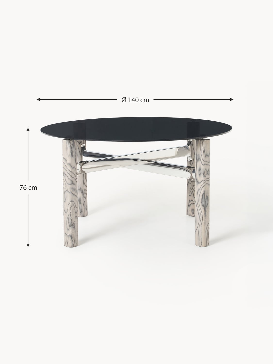 Carlazzo Dining Table with Glass Top — available in several sizes