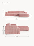 Gravedona Corduroy Corner Sofa (4-seater)