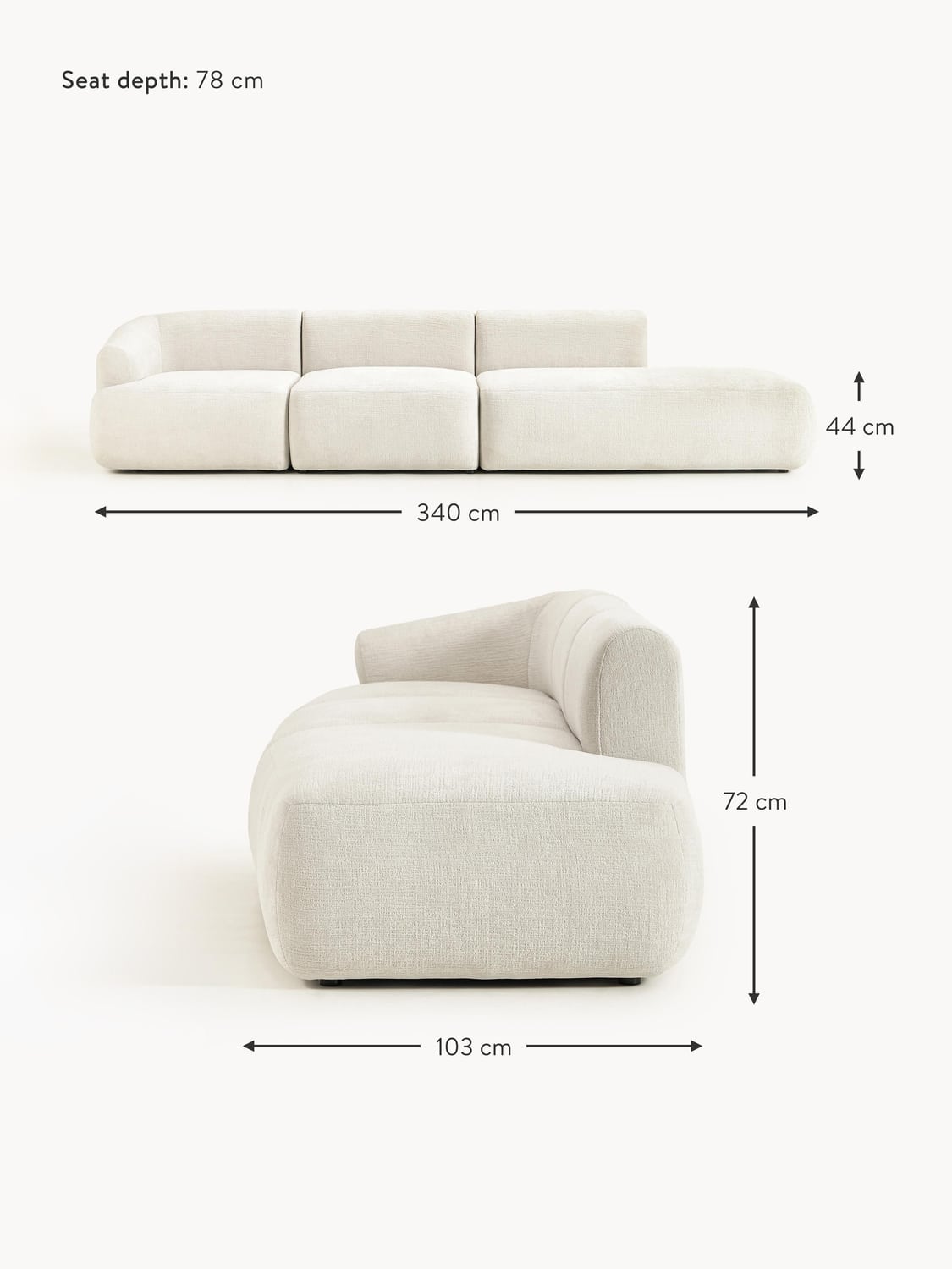 Lavena Modular Ottoman (4-seater)