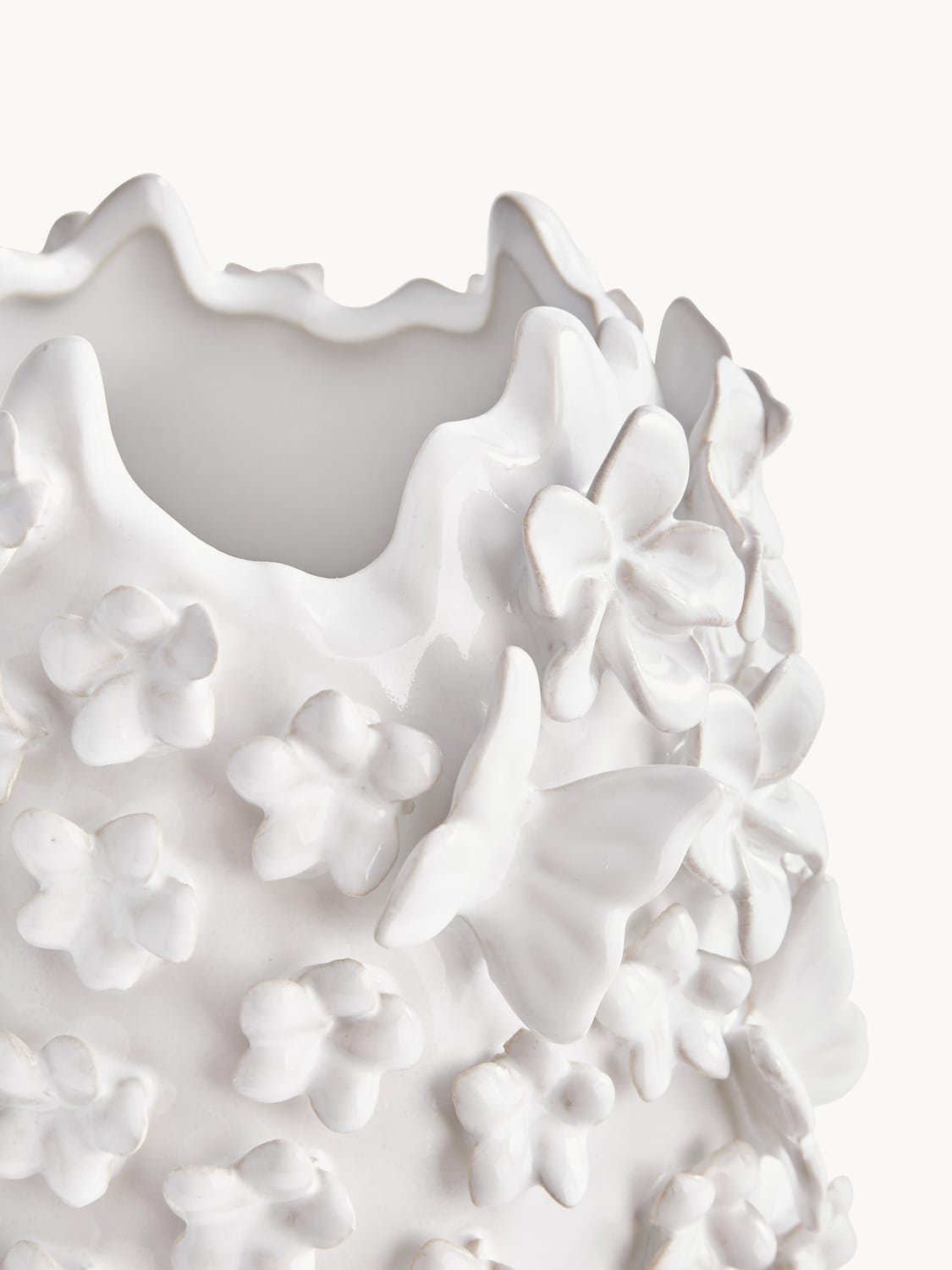 Merone Vase with 3D Decoration, H 35 cm