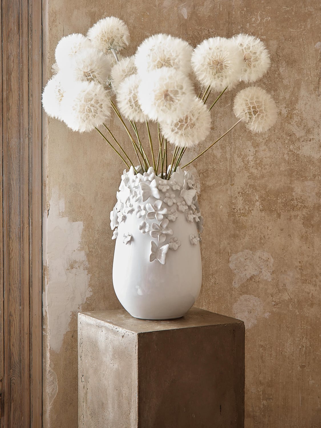 Merone Vase with 3D Decoration, H 35 cm