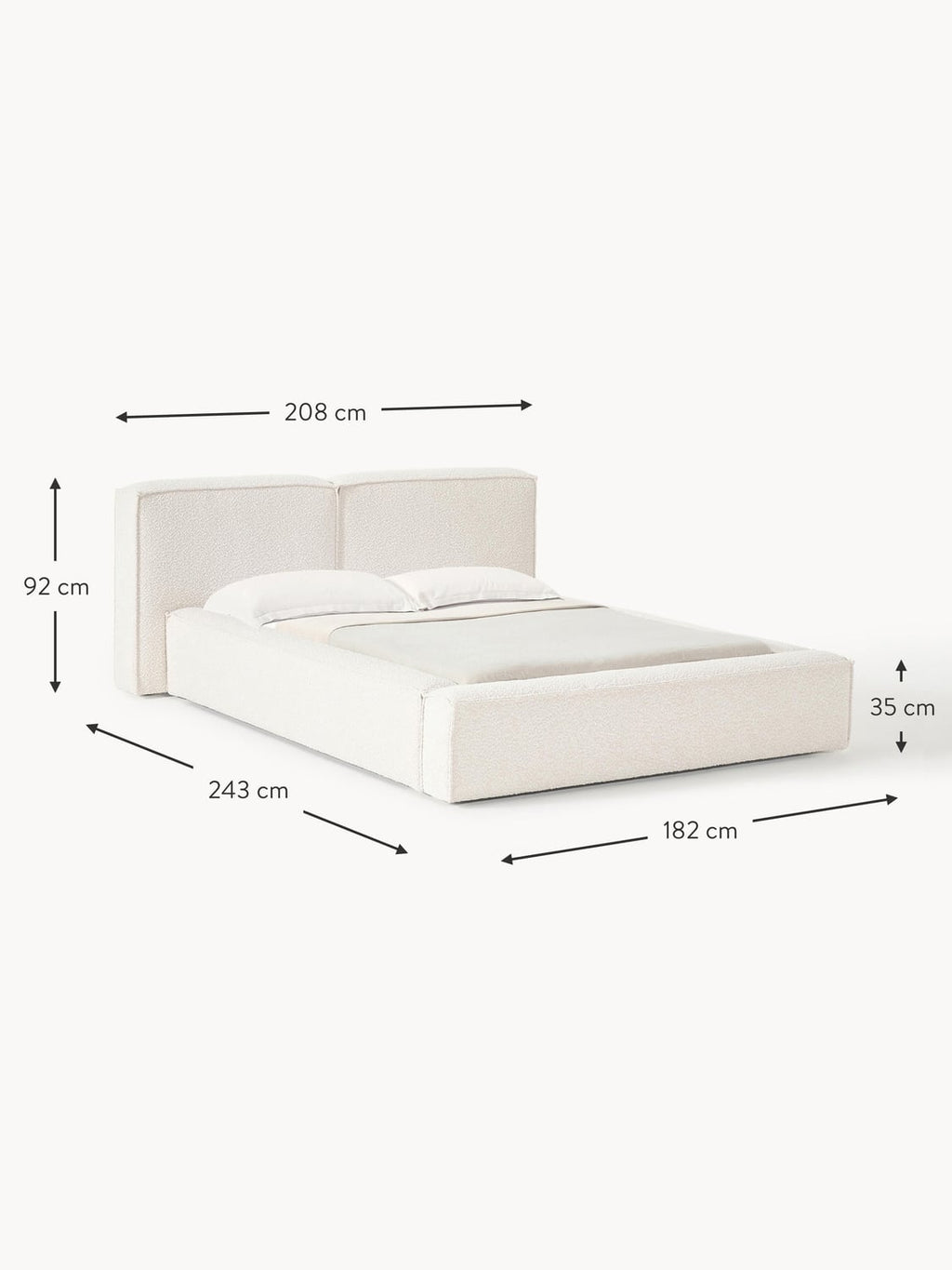 Tavordo Upholstered Bouclé Bed