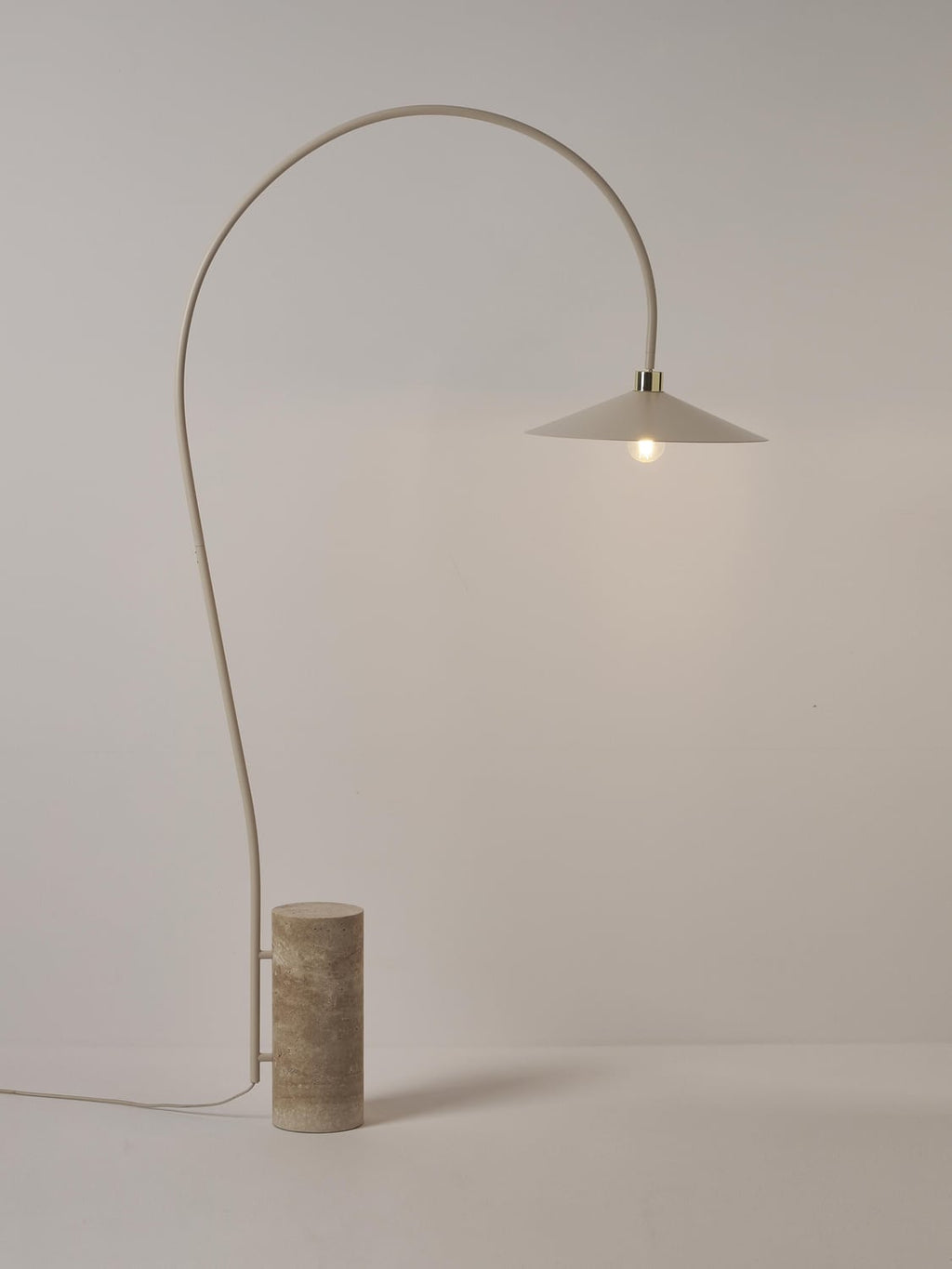 Fossano Arc Lamp with Travertine Base
