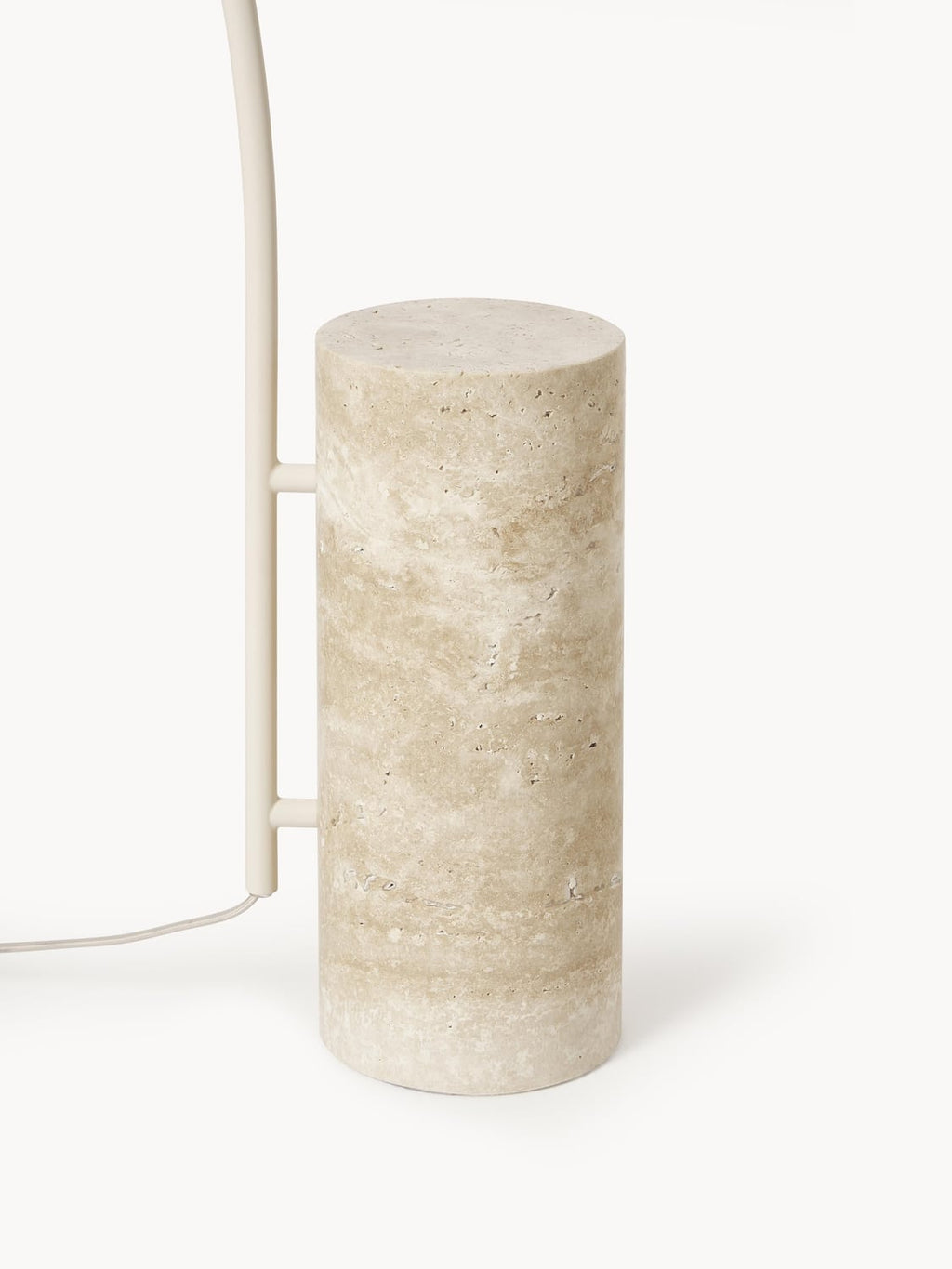 Fossano Arc Lamp with Travertine Base