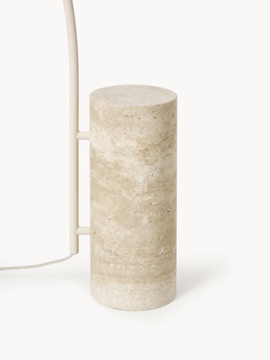 Fossano Arc Lamp with Travertine Base