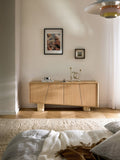 Mezzegra Wooden Sideboard with Travertine Legs