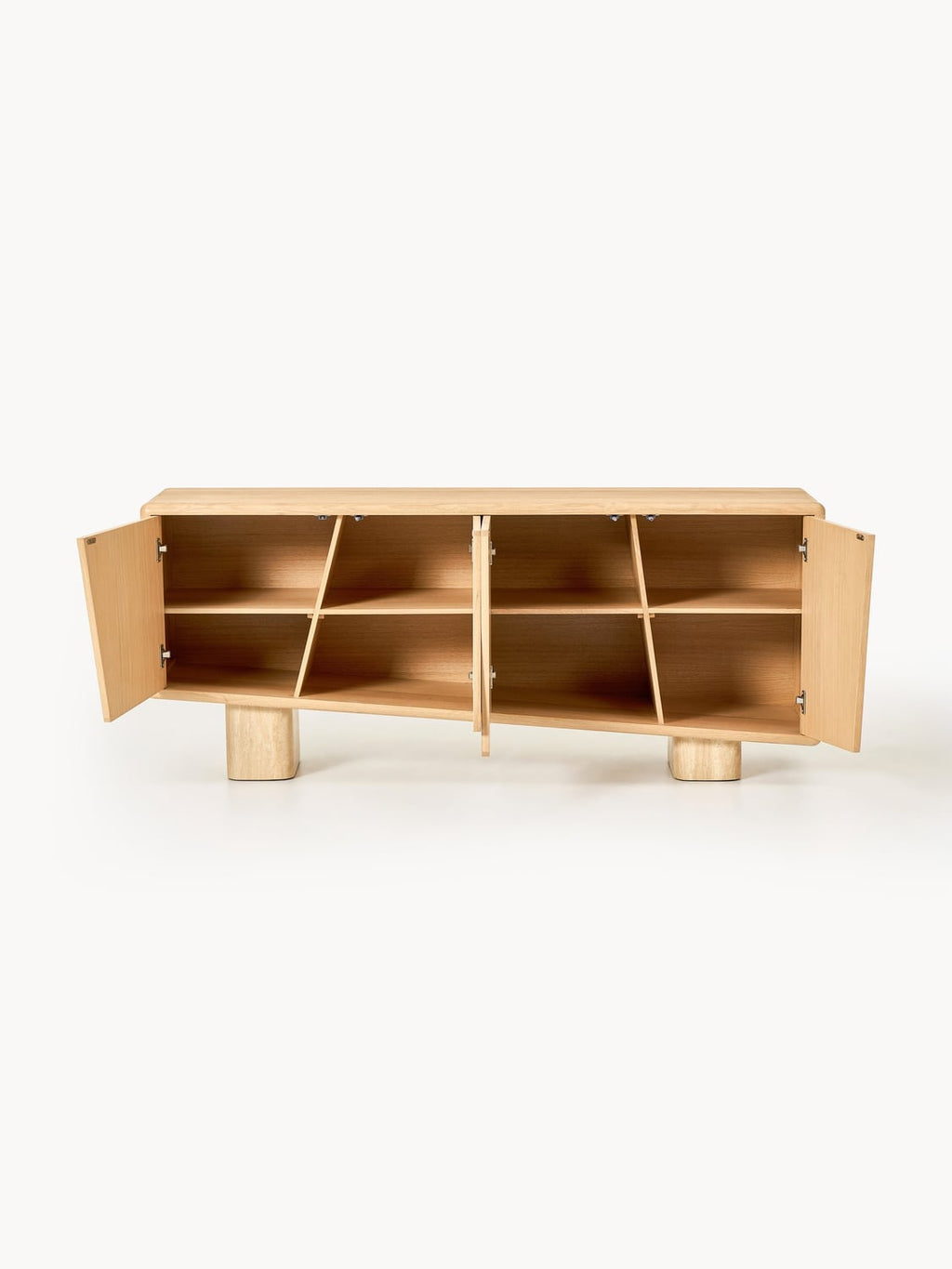 Mezzegra Wooden Sideboard with Travertine Legs