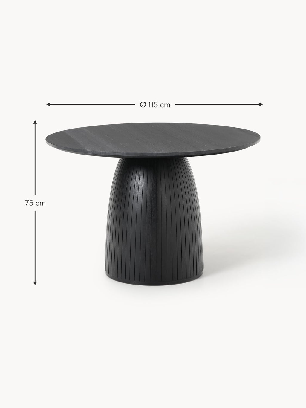 Veniano Round Dining Table with Marble Table Top, Ø 115 cm