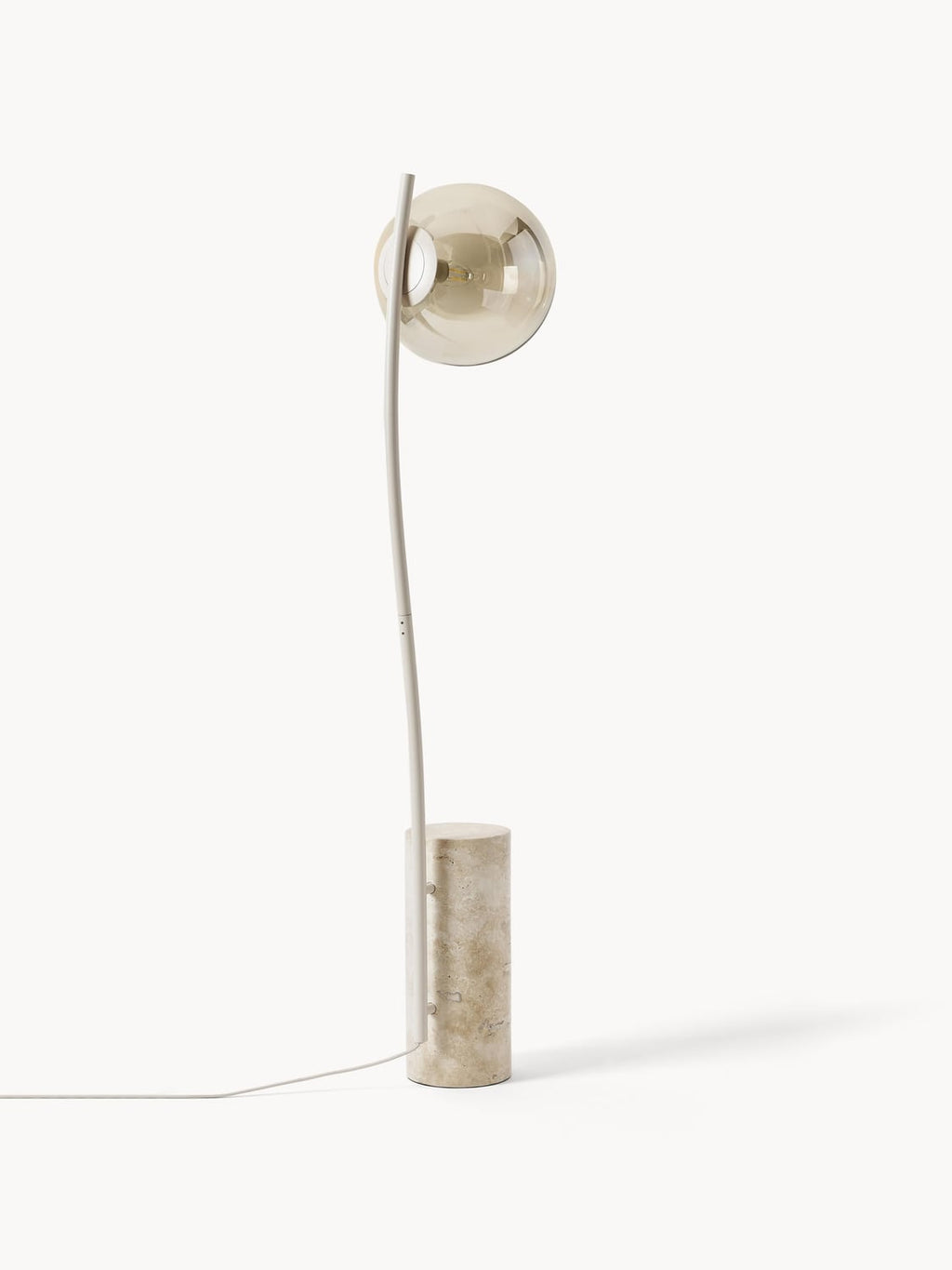 Fossano Small Floor Lamp with Travertine Base