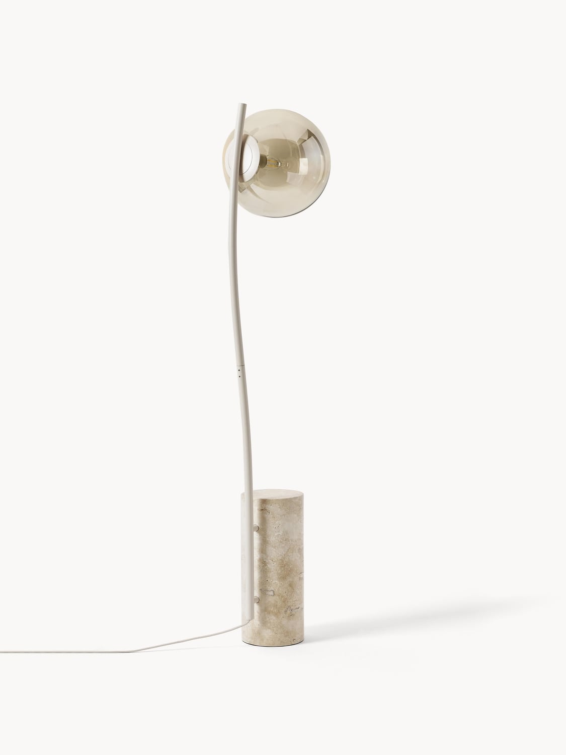 Fossano Small Floor Lamp with Travertine Base