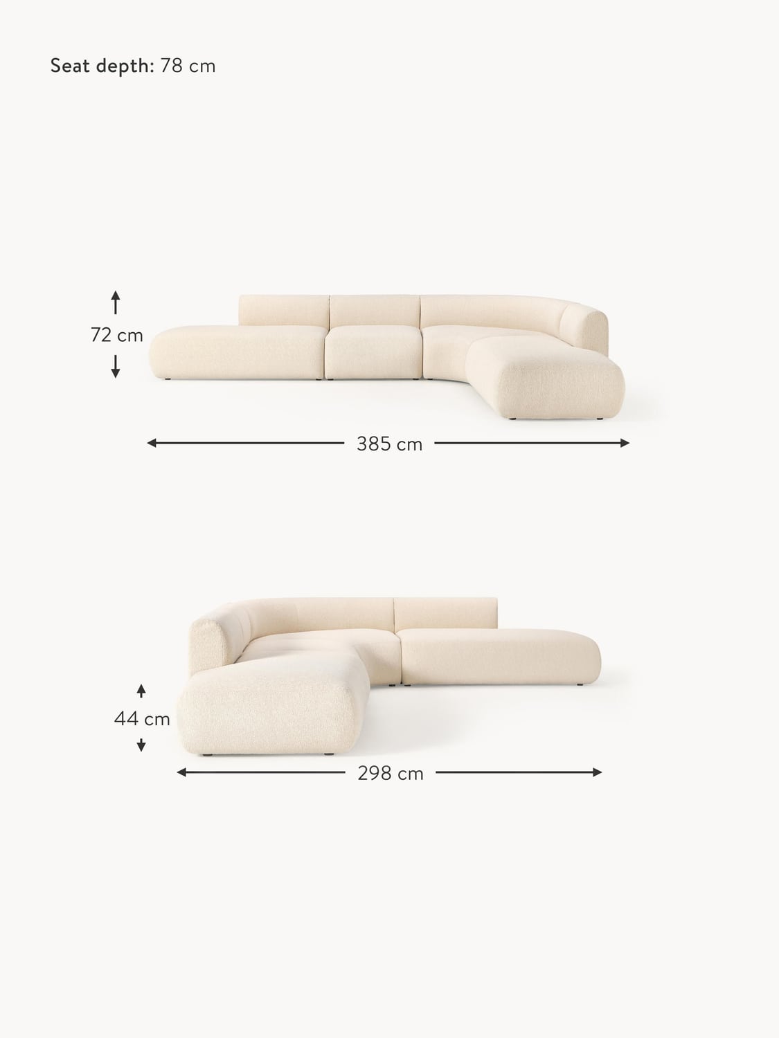 Lavena XL Modular Bouclé Corner Sofa
