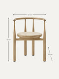 Lezzeno Oak Wood Dining Chair with Armrests