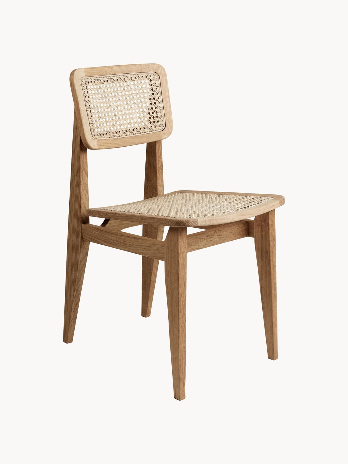 Vertemate C-Chair Oak Wood Dining Chair with Viennese Wickerwork