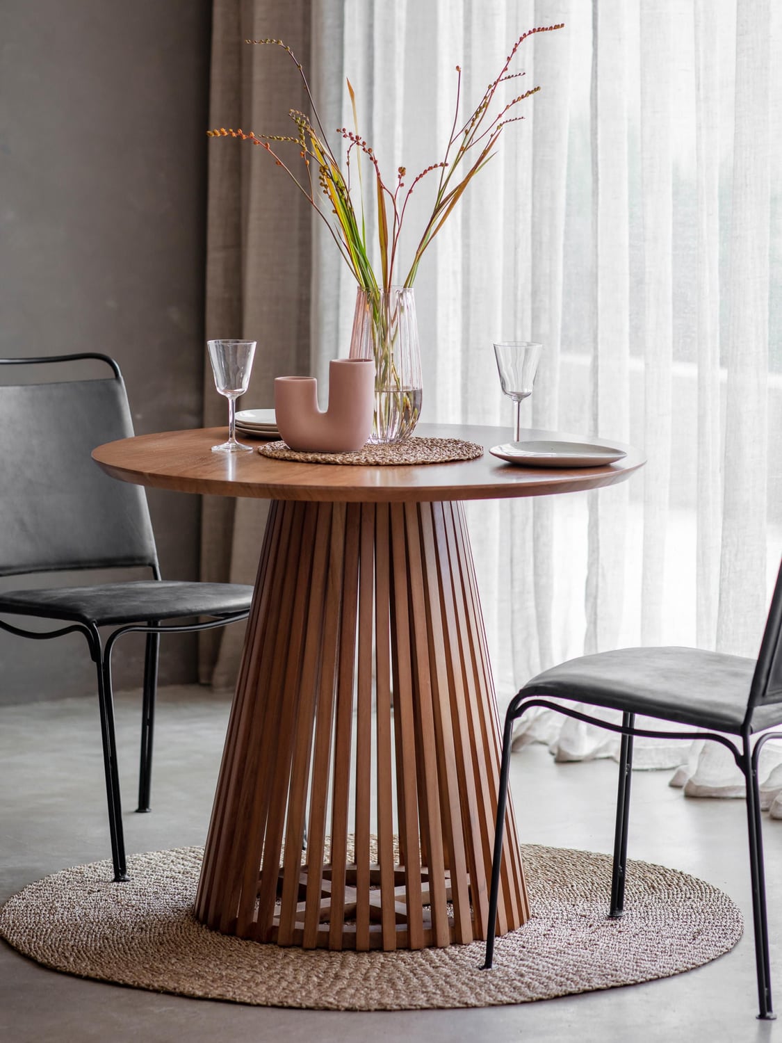 Intragna Round Wooden Dining Table, Ø 90 cm