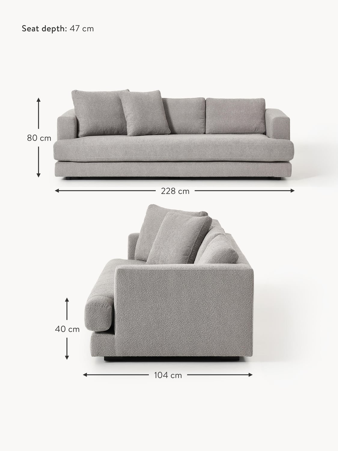 Onno Bouclé Sofa (3-seater)