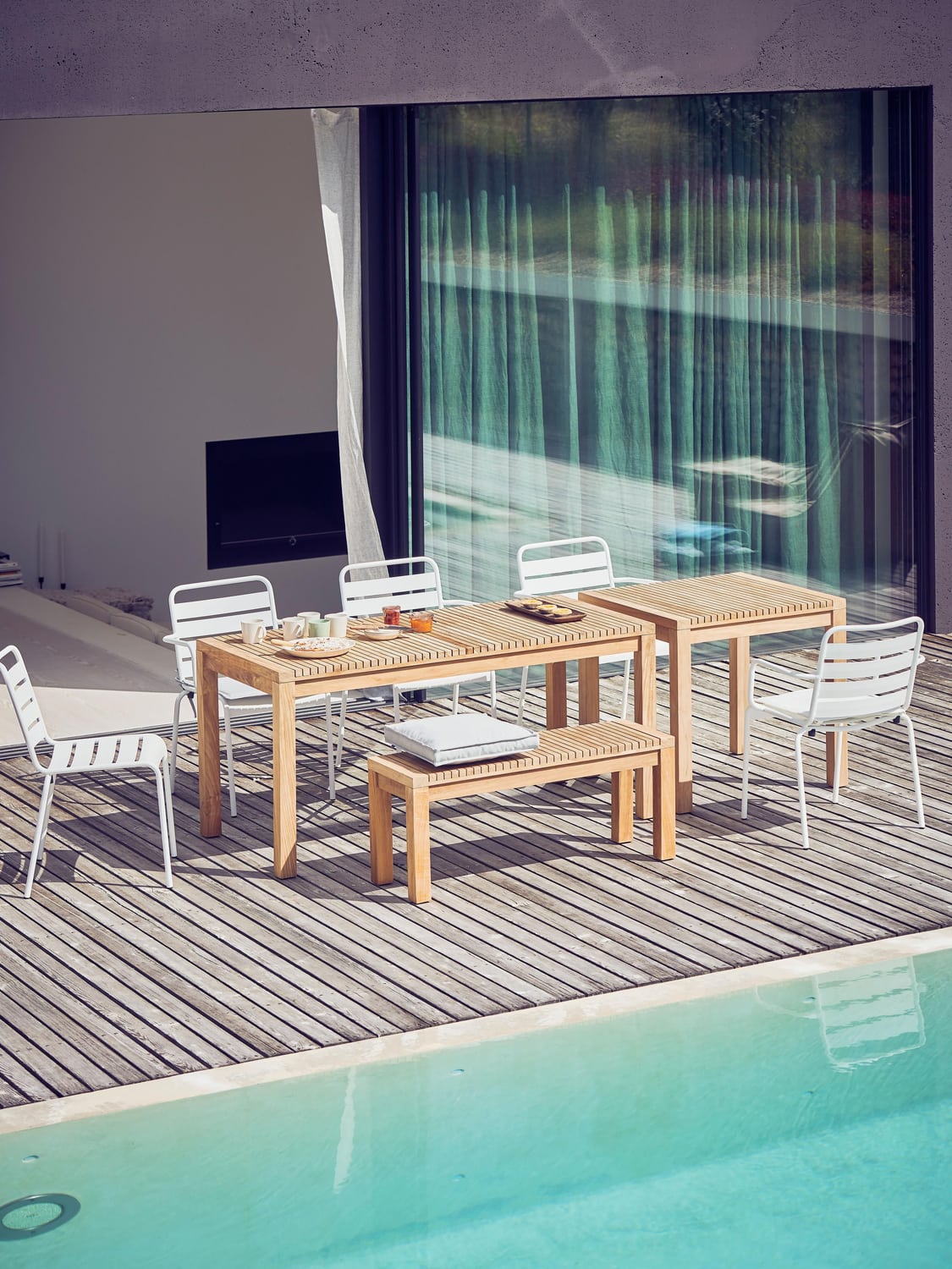 Idroso Teak Wood Garden Bench, W 130 cm