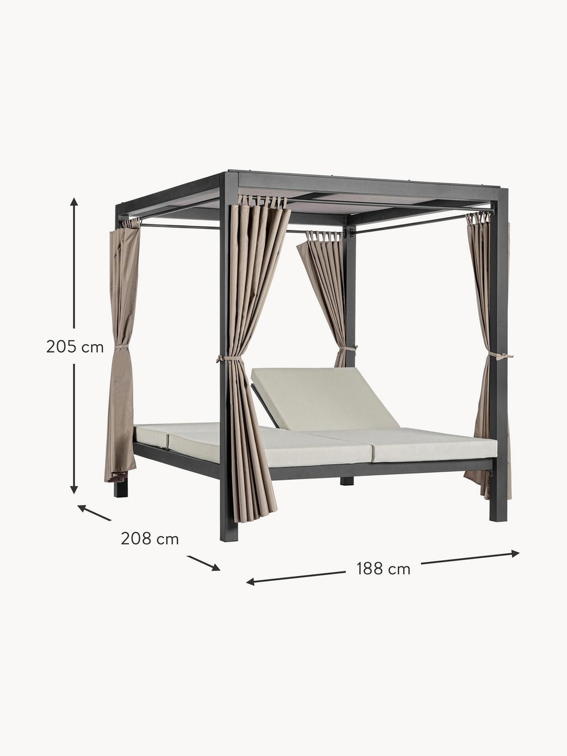 Figino Double Garden Daybed with Sunshade
