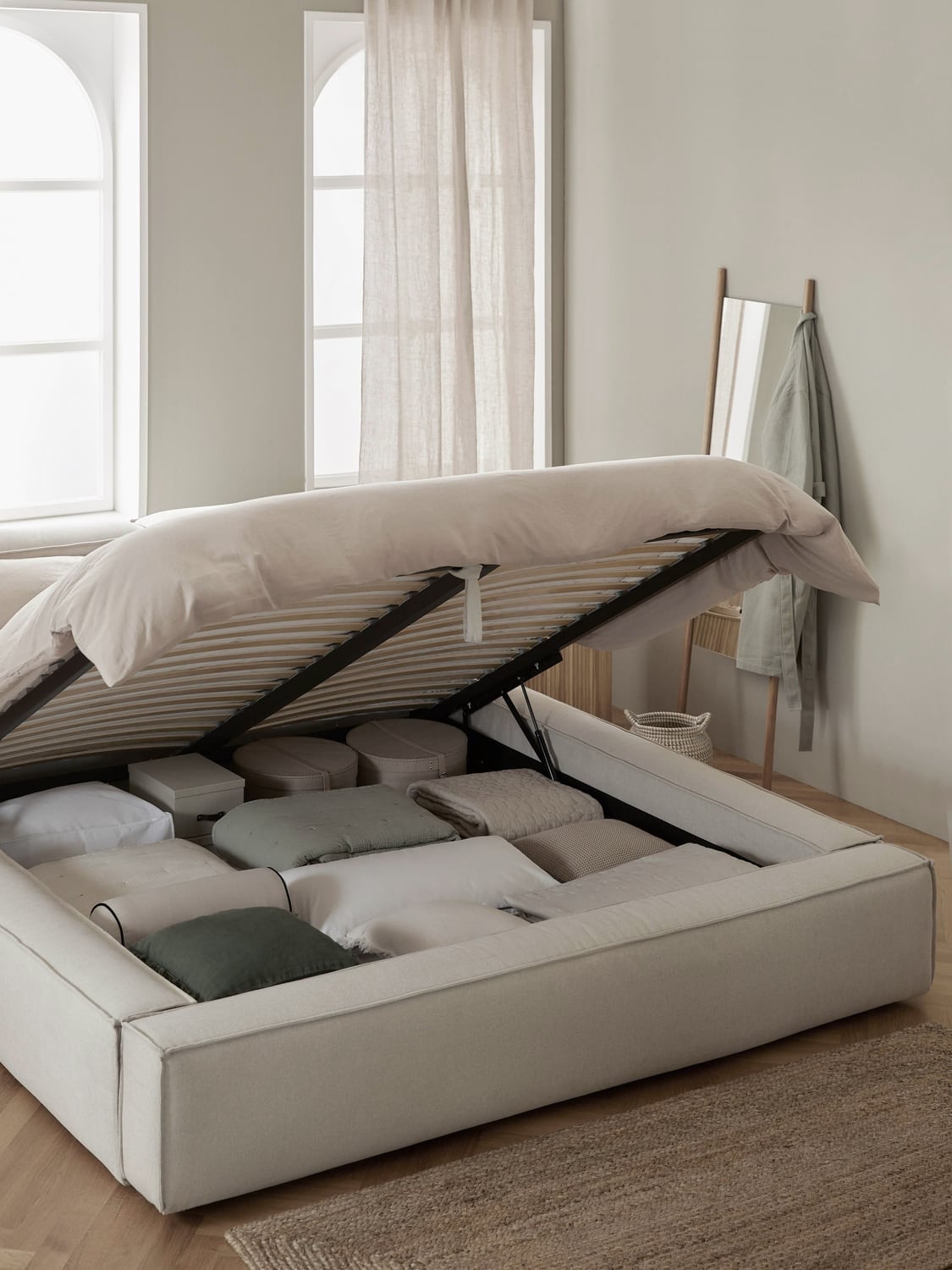 Tavordo Upholstered Bed with Storage Space