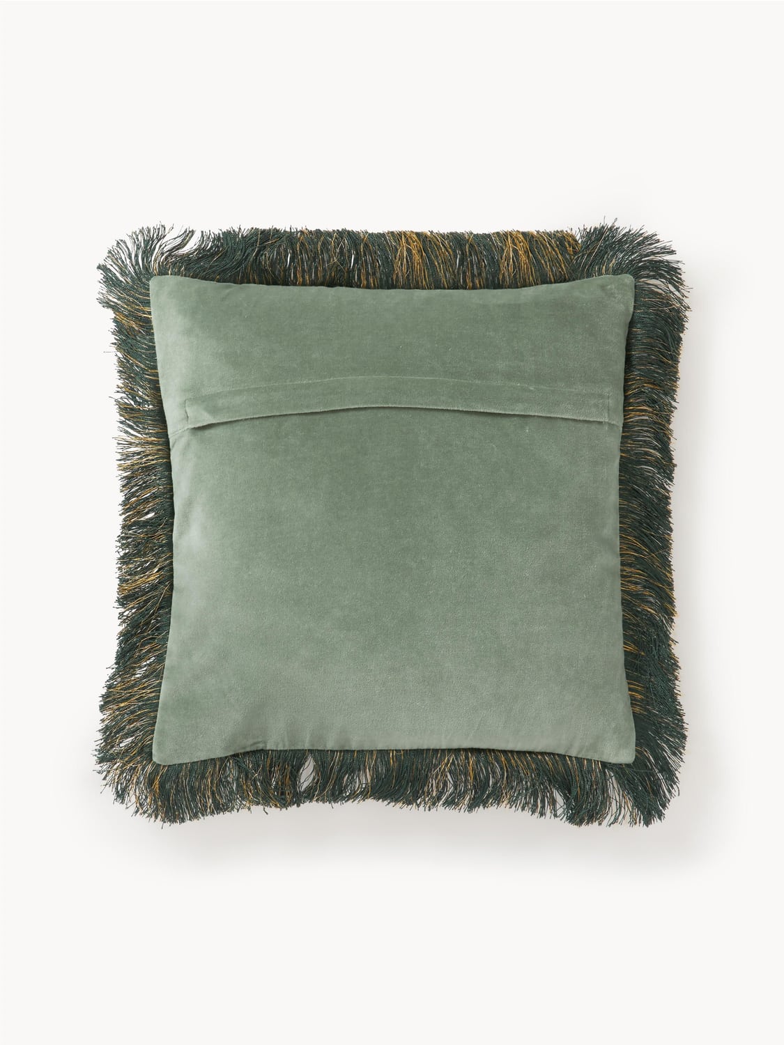 Brienno Embroidered Velvet Cushion Cover with Fringes