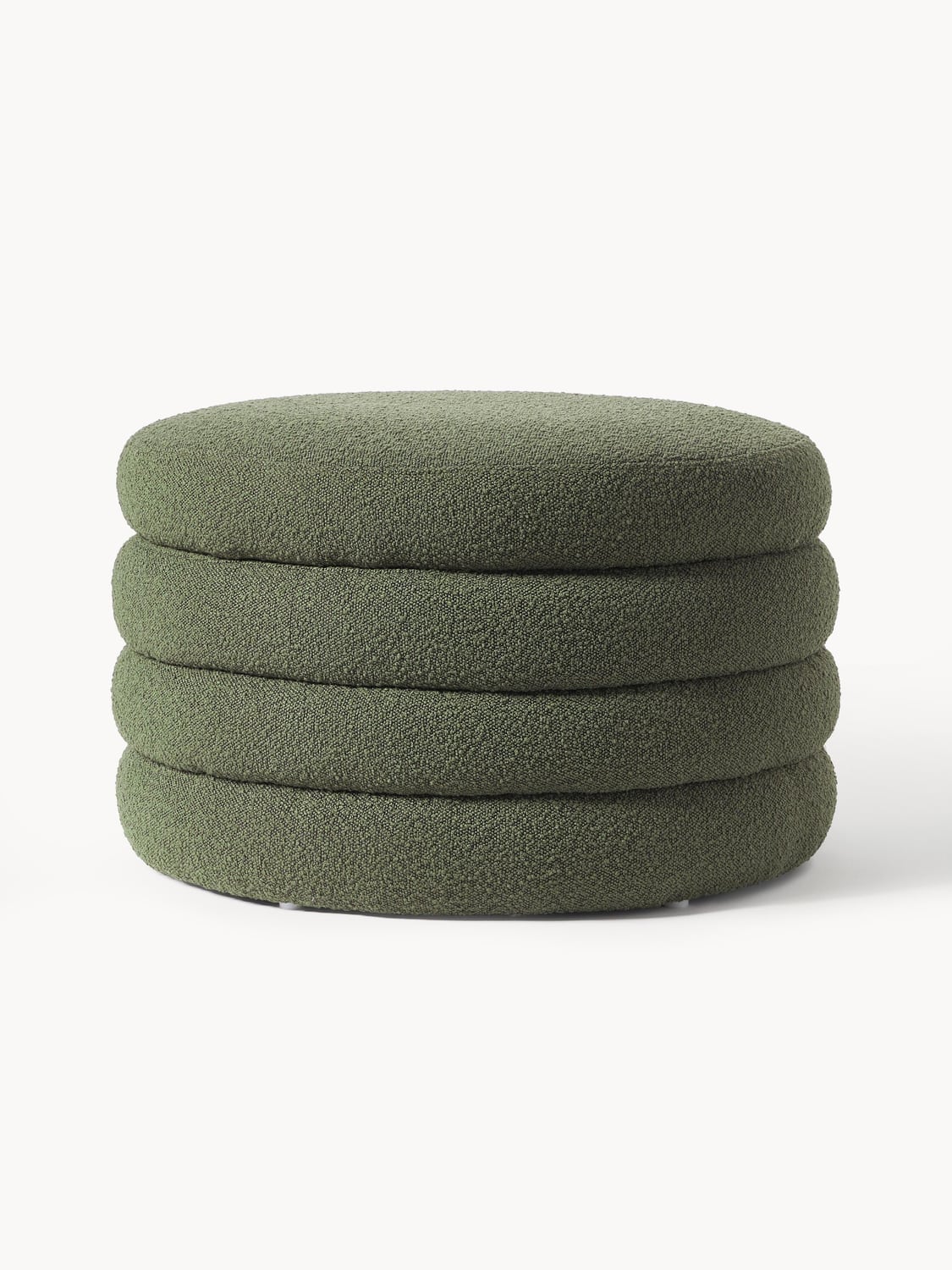 Alserio XL Bouclé Upholstered Stool with Storage Space
