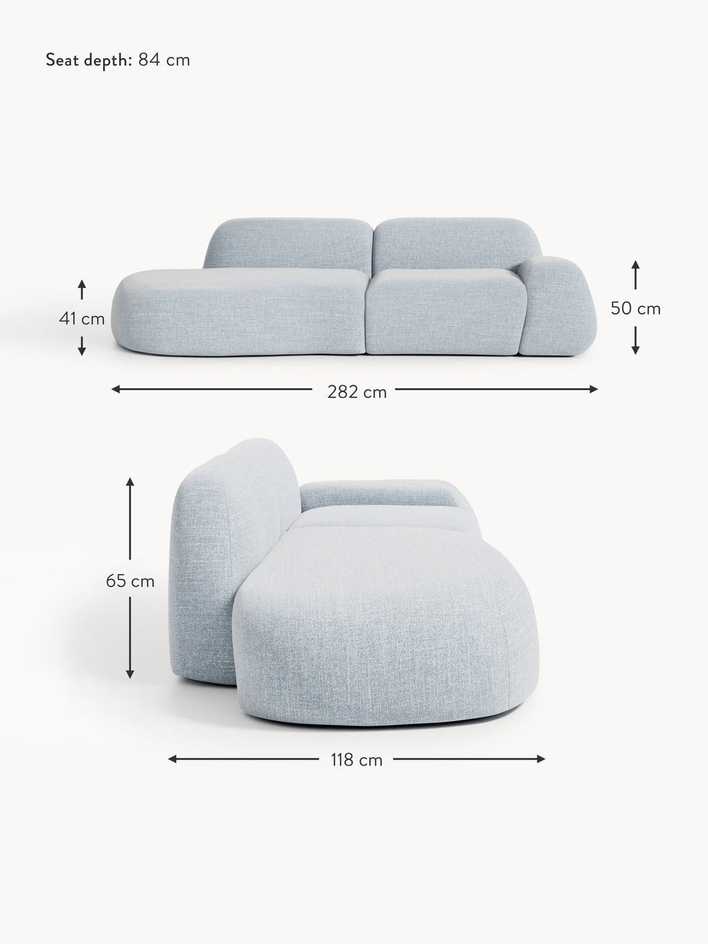 Bellara Modular Bouclé Chaise (3-seater)