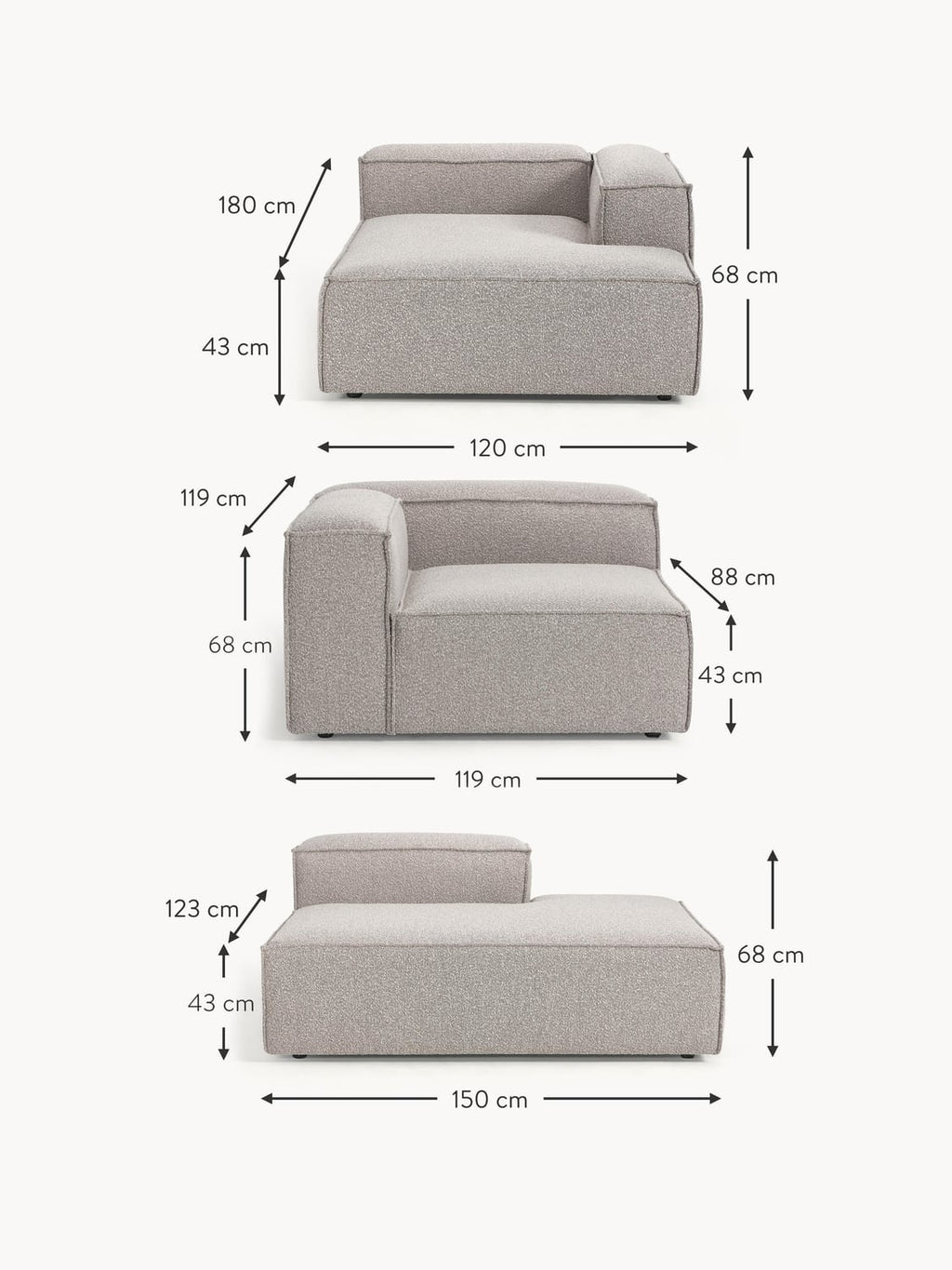 Tavordo XL Bouclé Modular Sofa