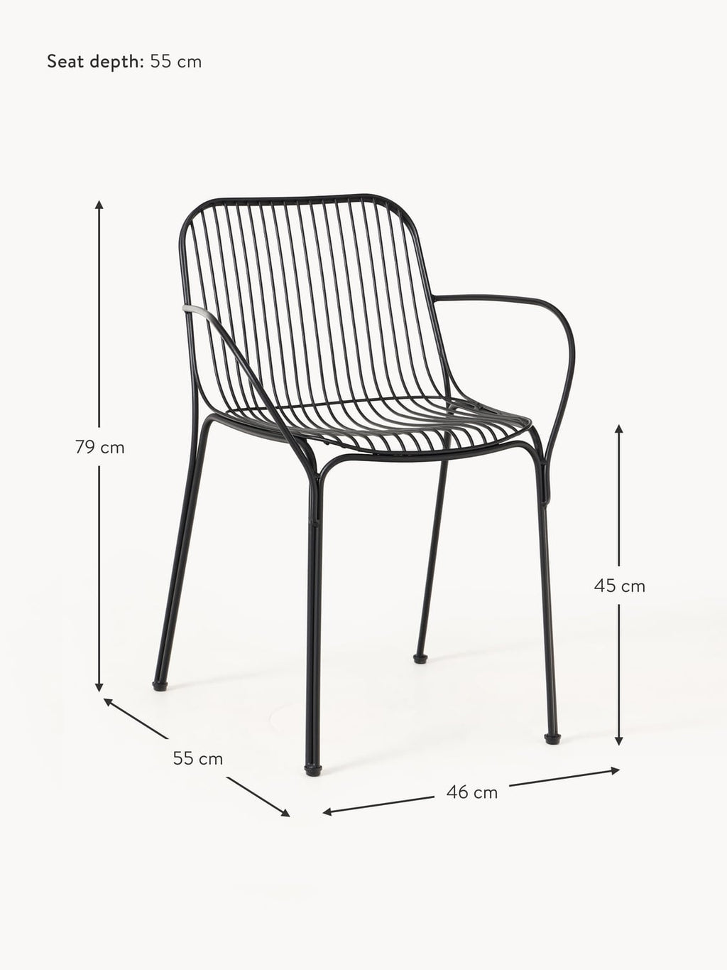 Intragna Garden Dining Chair with Armrests
