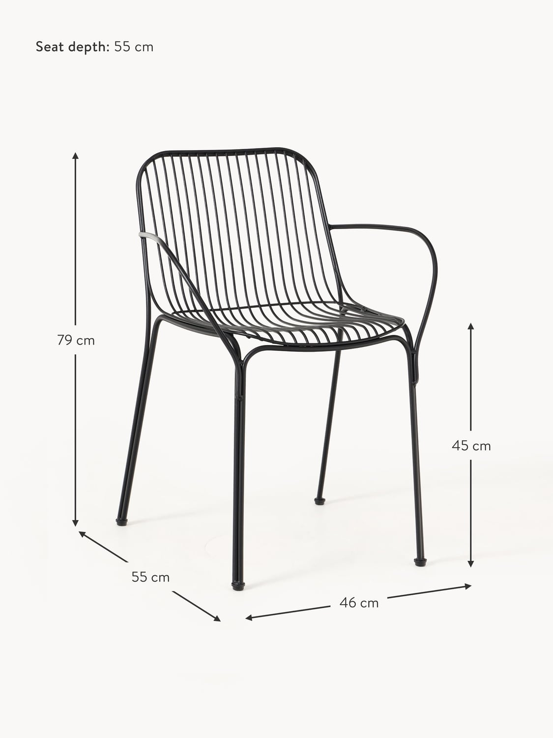 Intragna Garden Dining Chair with Armrests
