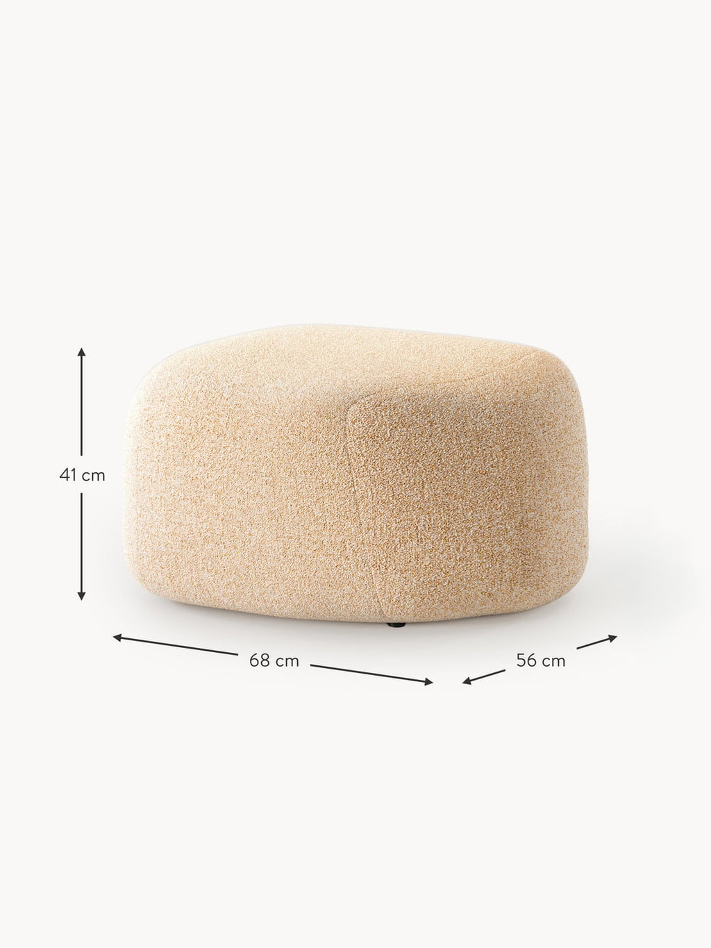 Bellara Oval Bouclé Ottoman