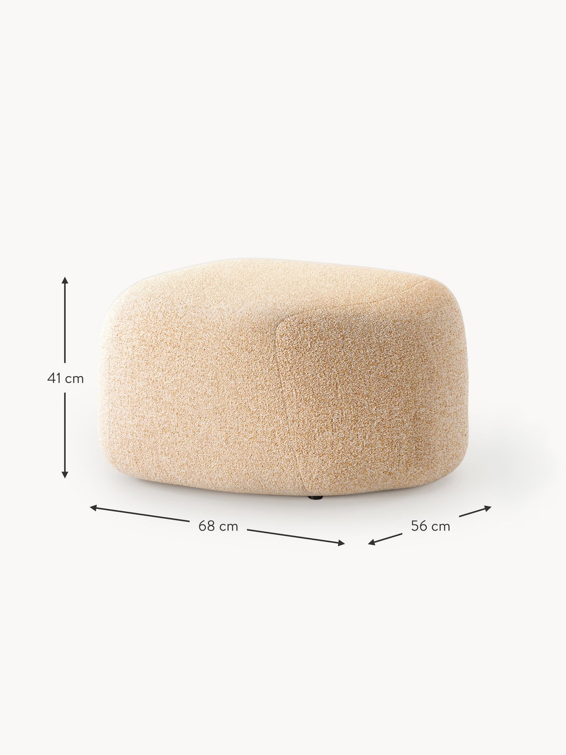 Bellara Oval Bouclé Ottoman