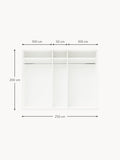 Montorfano Modular Revolving Door Wardrobe, 250 cm Wide — available in several sizes