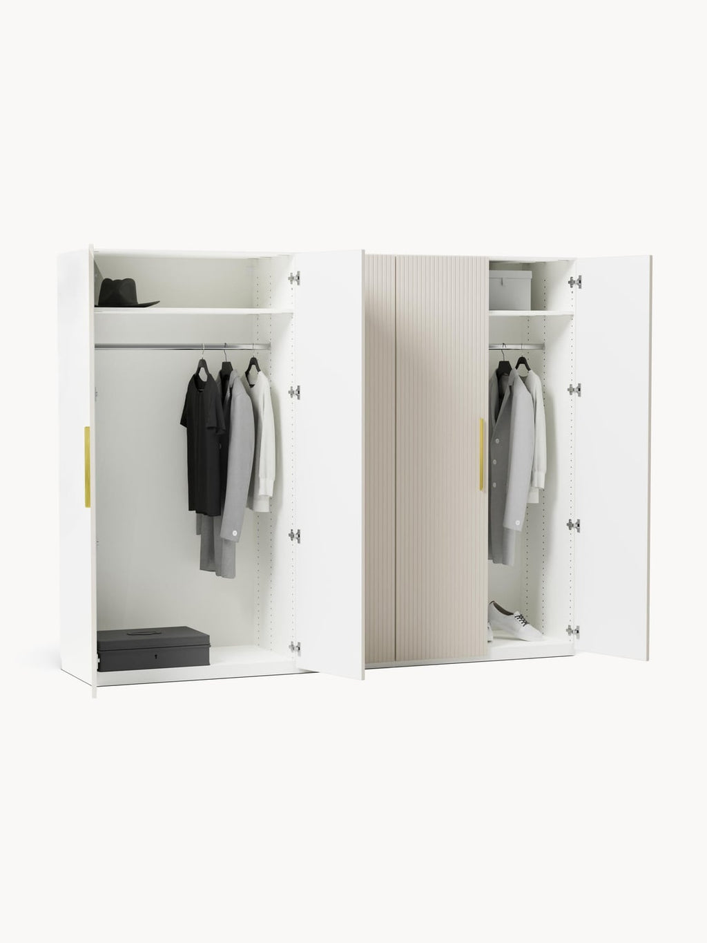 Montorfano Modular Revolving Door Wardrobe, 250 cm Wide — available in several sizes