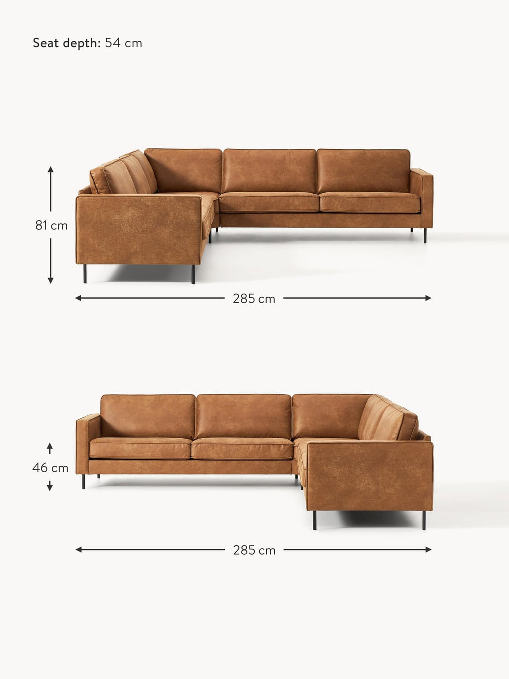 Pellio XL Leather Corner Sofa