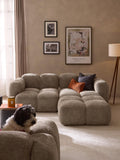 Valbrona Modular Teddy-Bouclé Sofa (3-seater) with Ottoman (left/right)