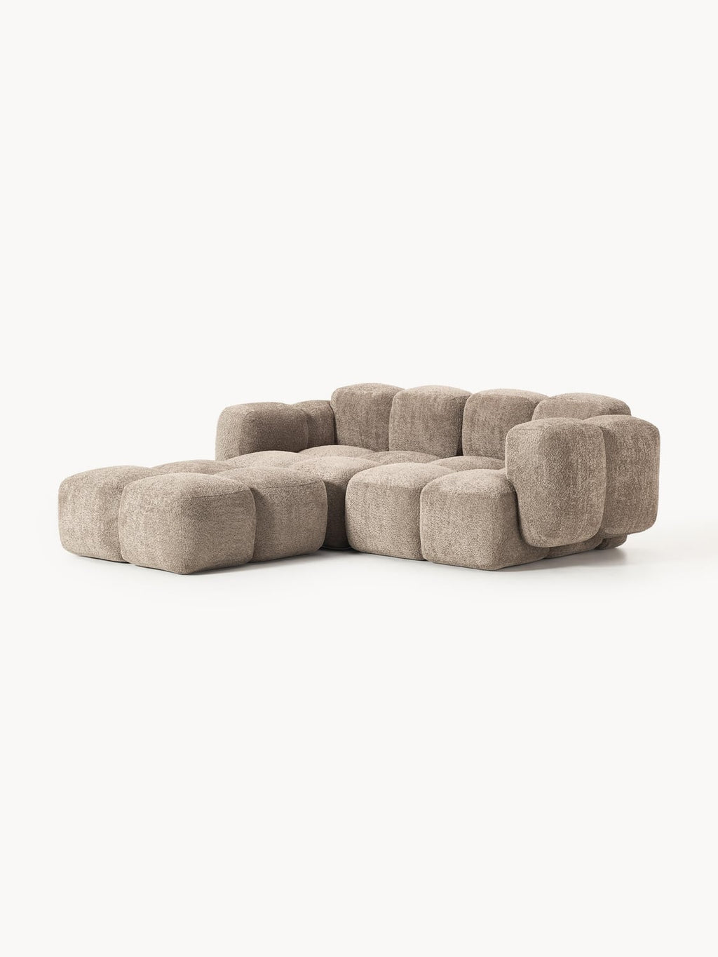 Valbrona Modular Teddy-Bouclé Sofa (3-seater) with Ottoman (left/right)