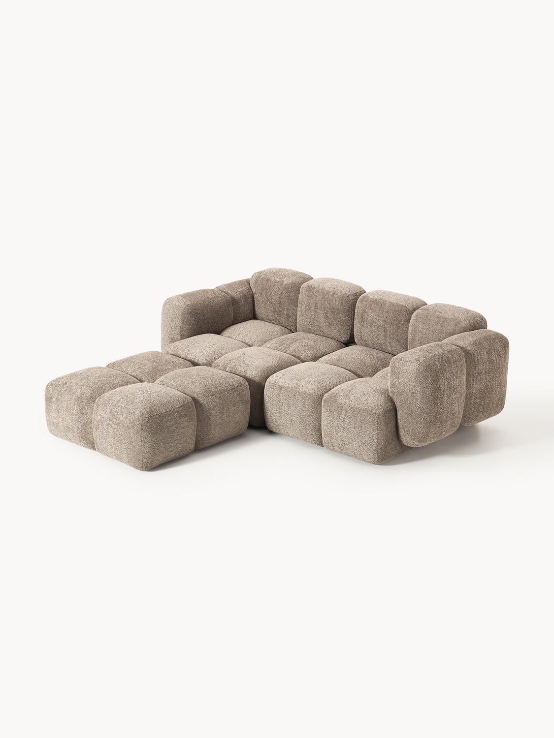 Valbrona Modular Teddy-Bouclé Sofa (3-seater) with Ottoman (left/right)
