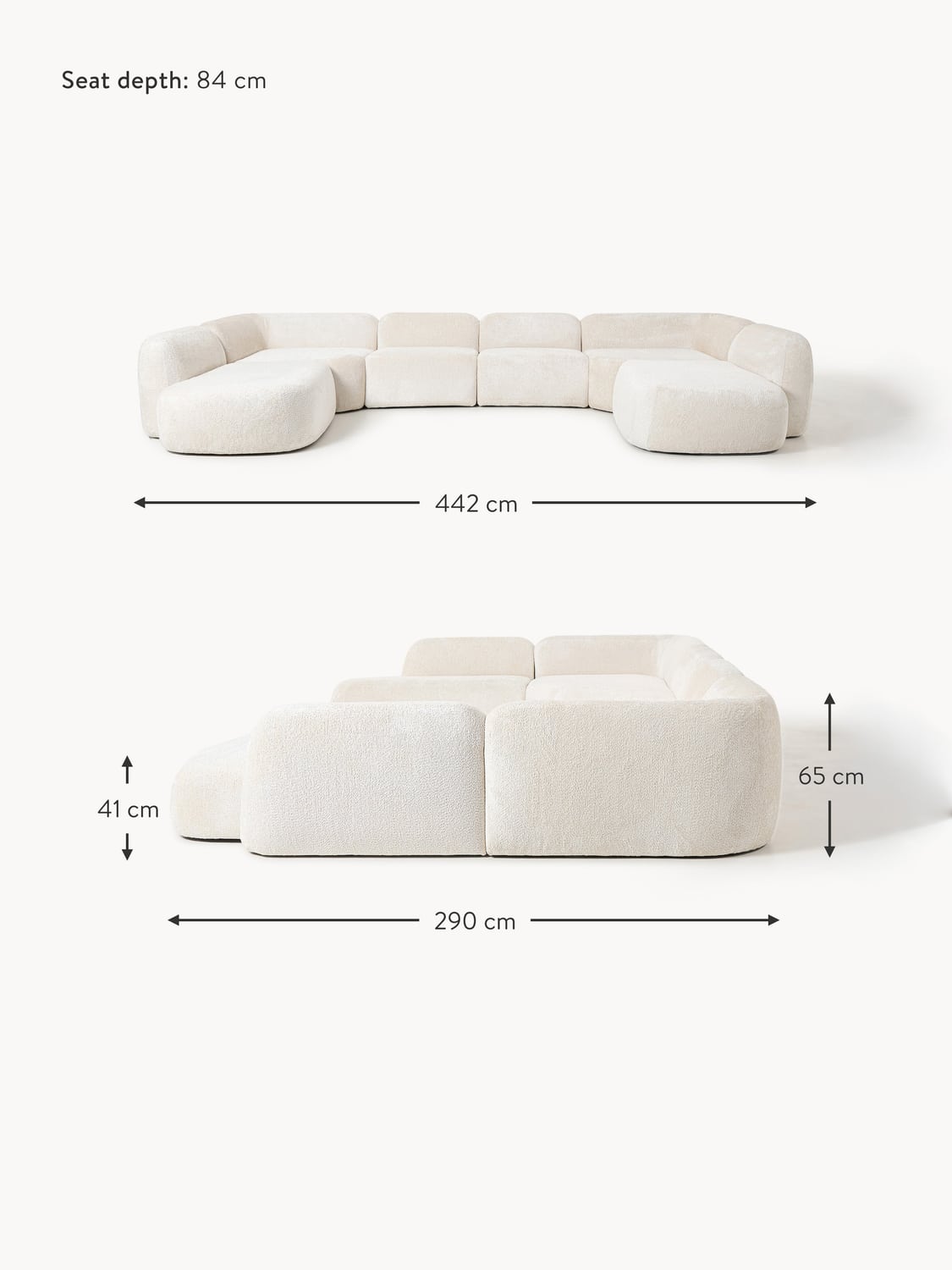 Bellara XL Modular Teddy Bouclé Sofa