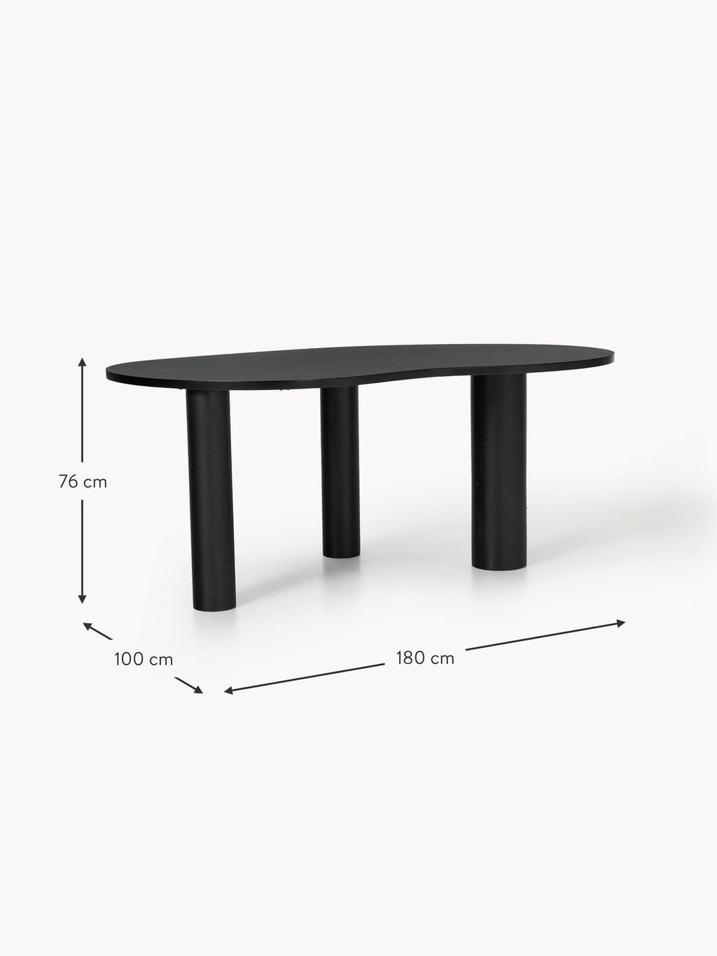 Montorfano Organic-Shaped Oak Wood Dining Table — available in several sizes
