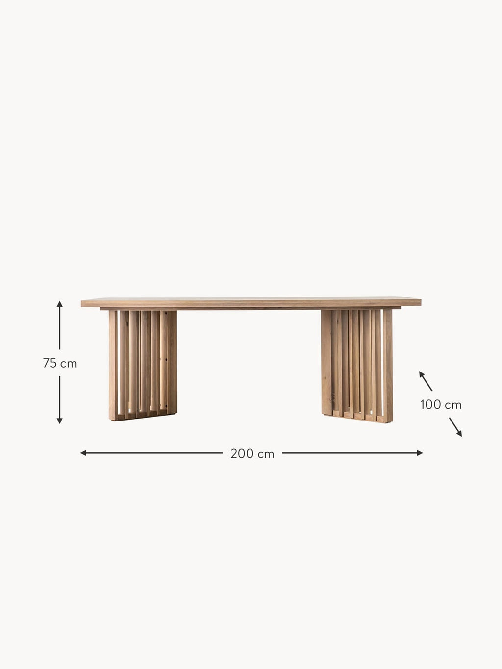 Tavernerio Wooden Dining Table, 200 X 100 cm