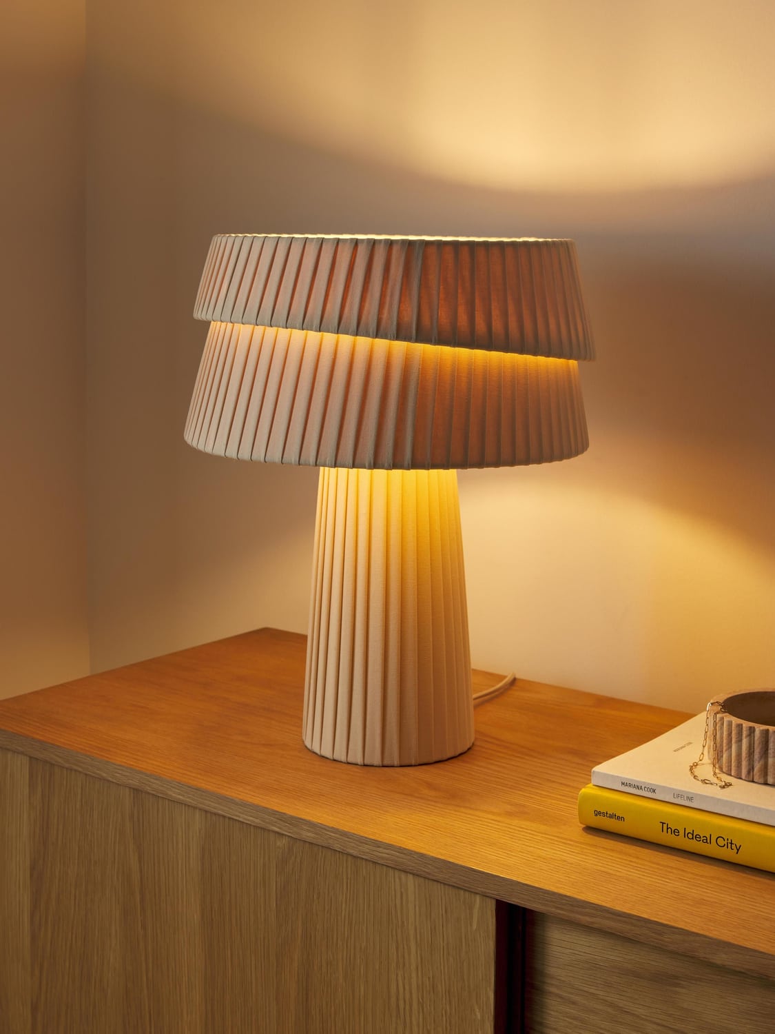 Zavattarello Table Lamp with An Asymmetrical Lampshade