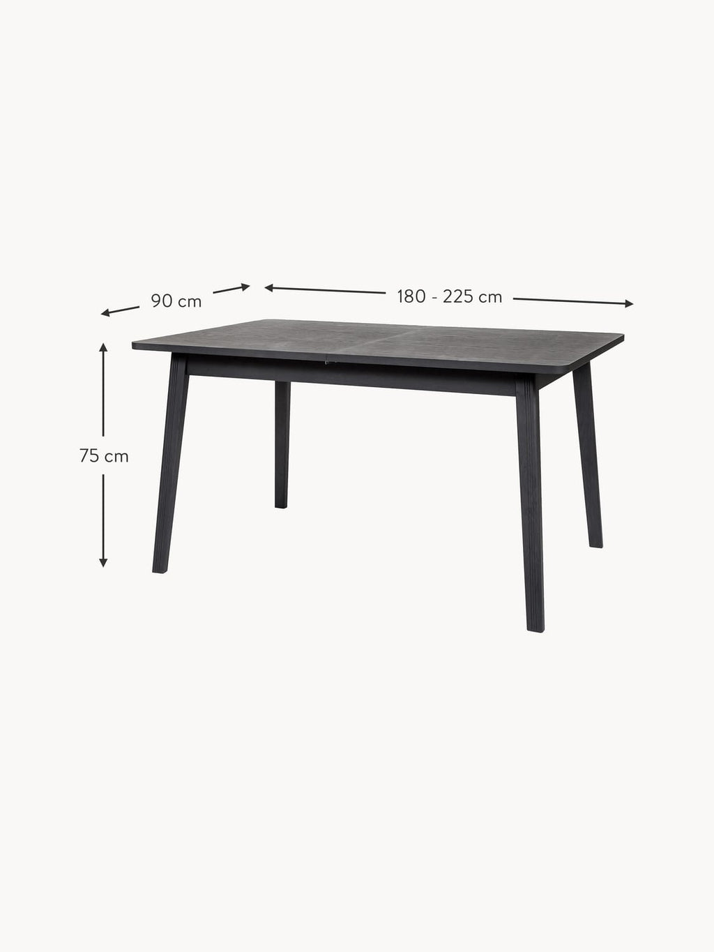 Pellio Extendable Wooden Dining Table, 180 - 225 x 90 cm
