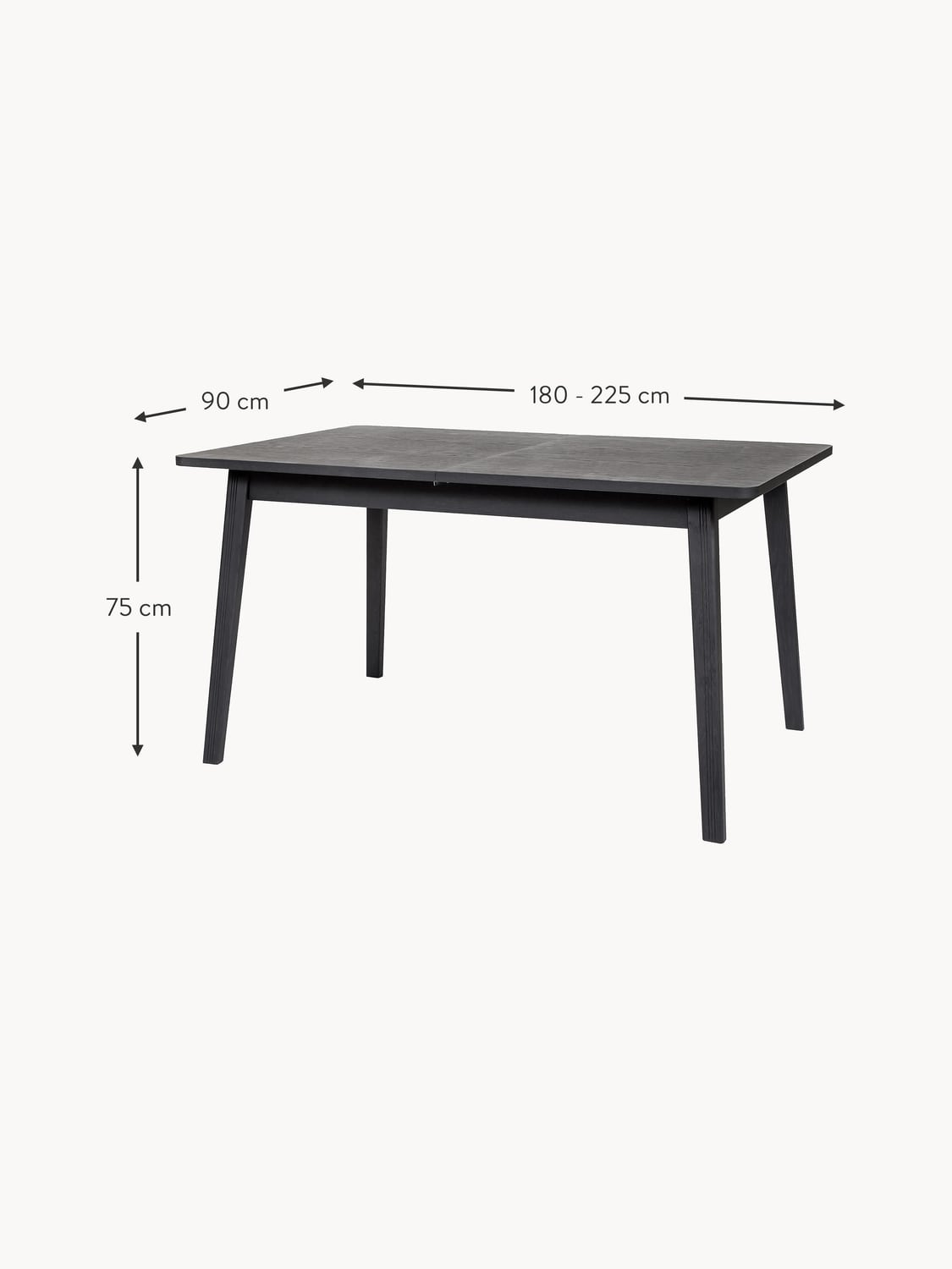 Pellio Extendable Wooden Dining Table, 180 - 225 x 90 cm