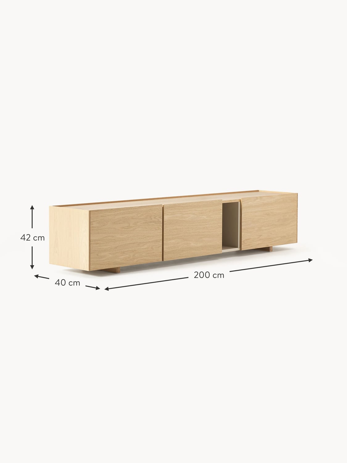 Vercana Wooden TV Stand, W 200 cm