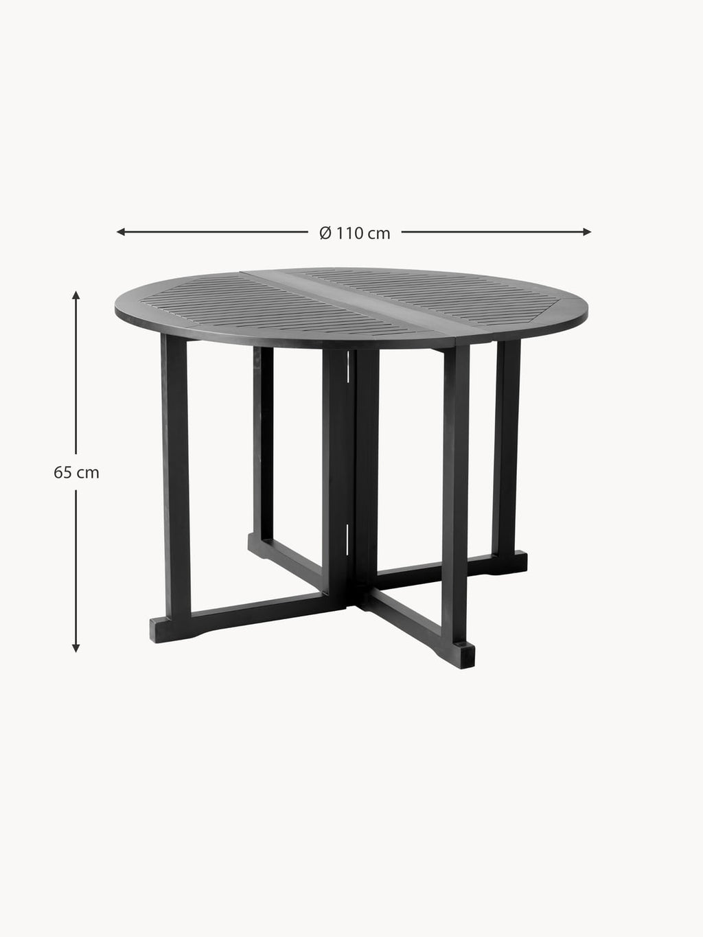 Albogasio Round Folding Garden Table, Ø 110 cm
