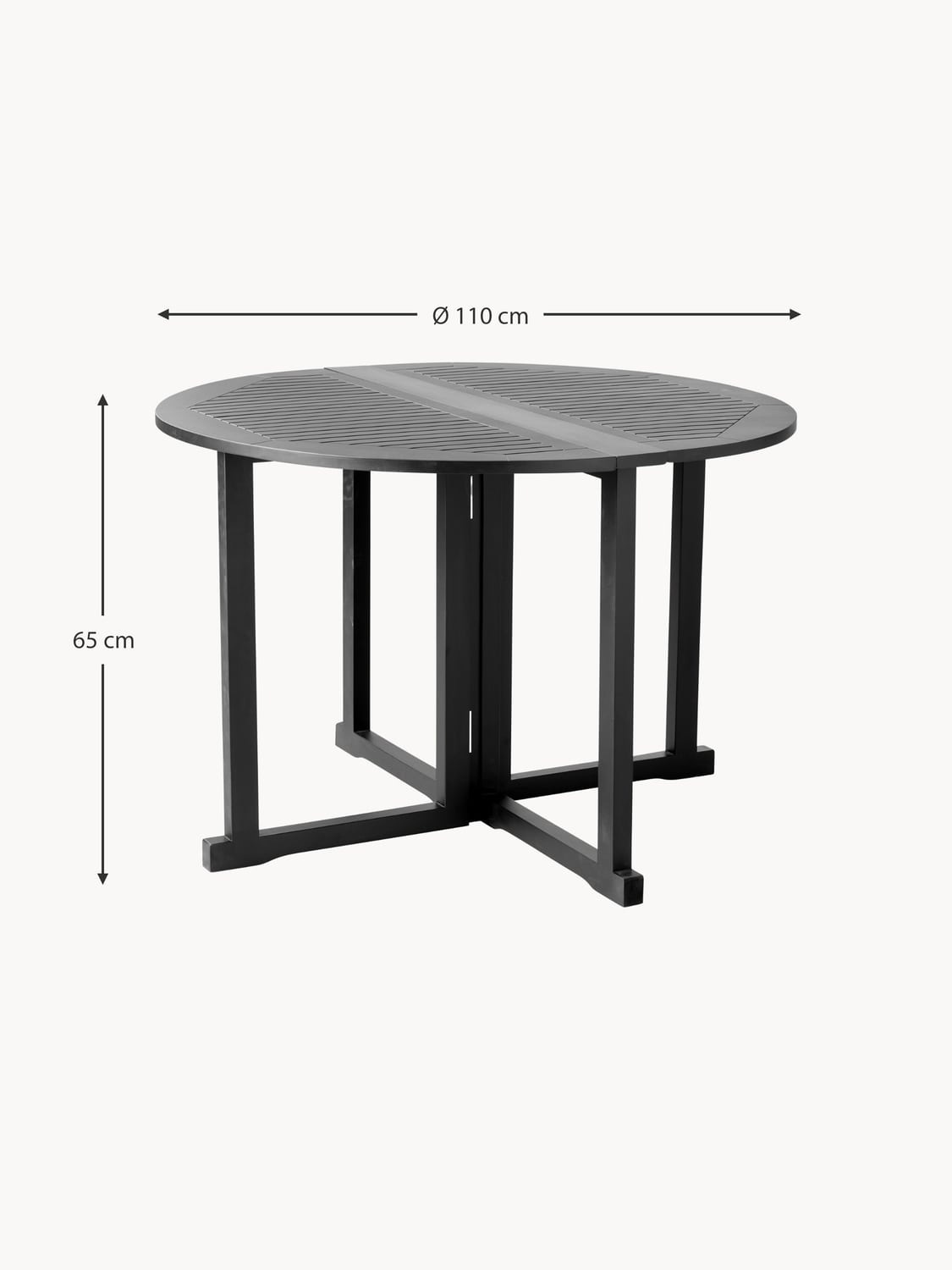 Albogasio Round Folding Garden Table, Ø 110 cm